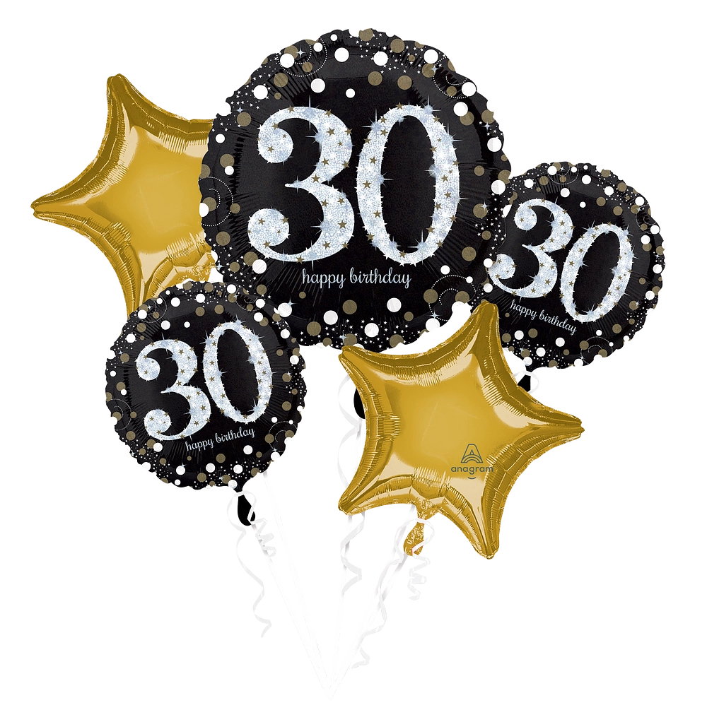 Sparkling Birthday 30 Balloon Bouquet