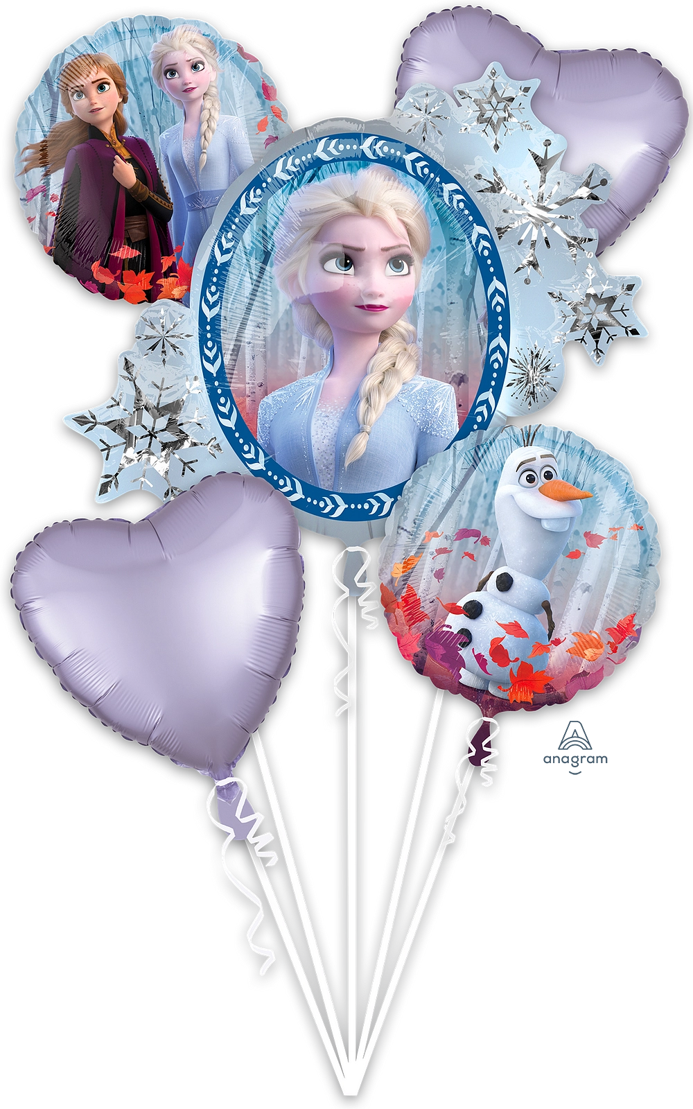 Frozen Balloon Bouquet - 6-Piece Winter Party Decoration Set