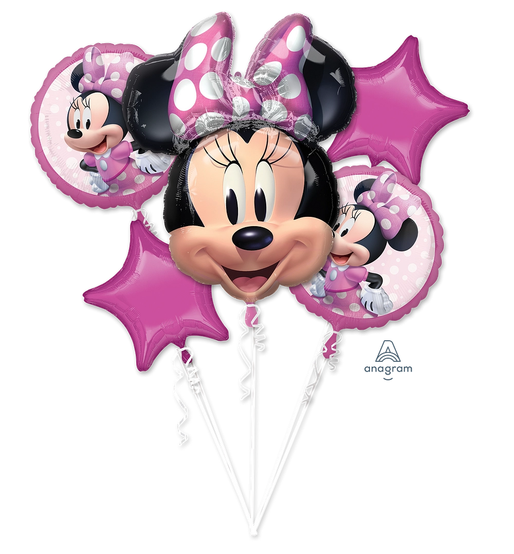 Minnie Mouse Balloon Bouquet - 6-Piece Disney Party Decoration Set