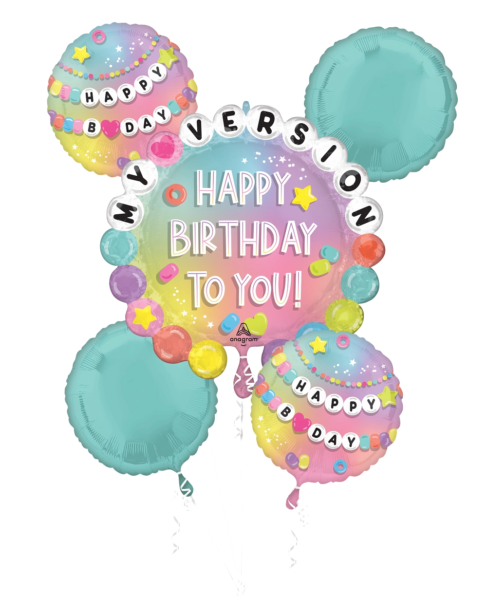 Happy Birthday Balloon Bouquet - 6-Piece Classic Party Set