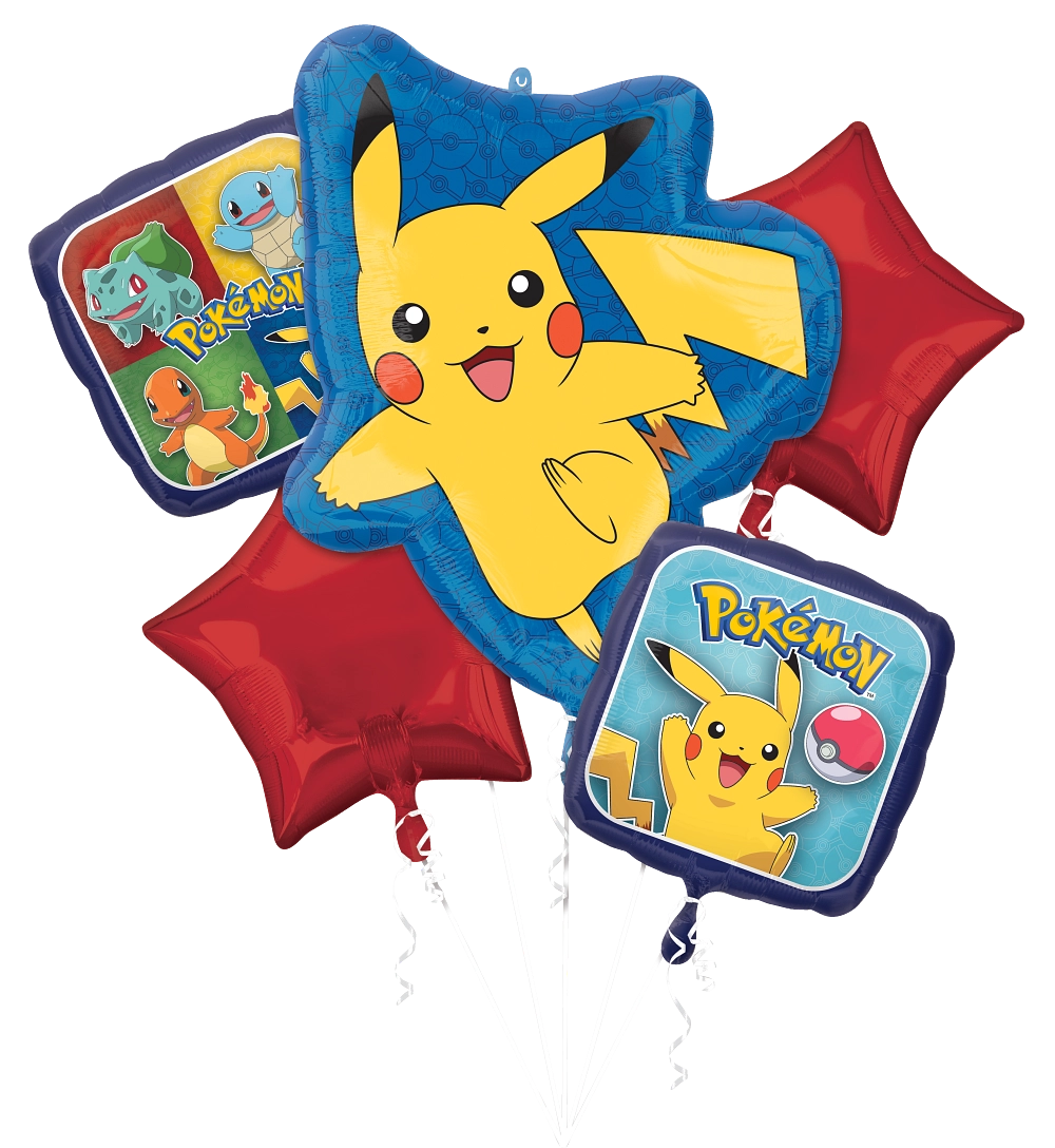 Pokémon Balloon Bouquet - 6-Piece Adventure Party Decoration Set