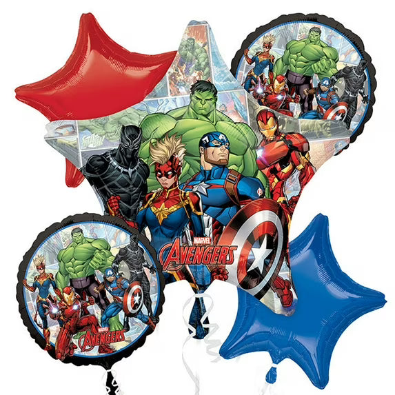 Avengers Balloon Bouquet - 6-Piece Superhero Party Decoration Set
