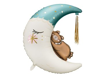 Teddy Bear on Moon Foil Balloon