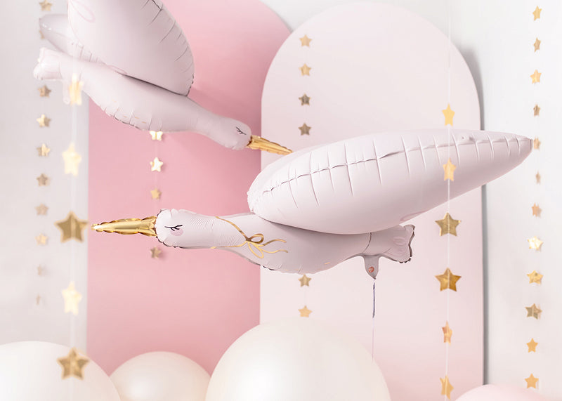 Foil Balloon Stork Light Pink
