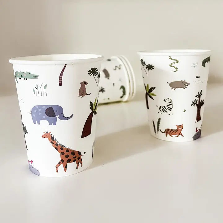 Safari Party Cups - Animal Theme Paper Cups