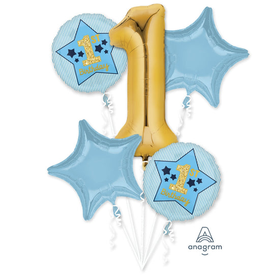 1 St Birthday Balloon Bouquet with Balloon Weight (6)pc