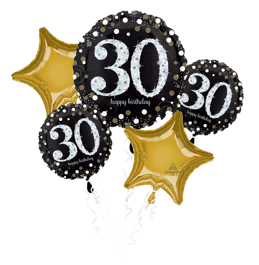 Sparkling Birthday 30 Balloon Bouquet