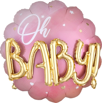 Oh Baby Pink Baby Shower Balloon