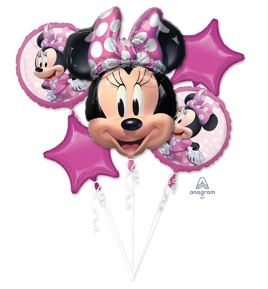 Minnie Mouse Balloon Bouquet - 6-Piece Disney Party Decoration Set