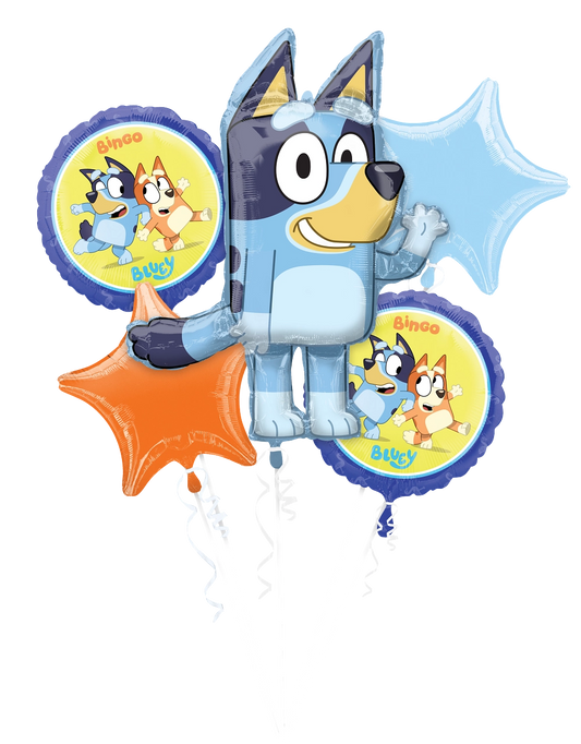 Bluey Balloon Bouquet - 6-Piece Kids Party Decoration Set