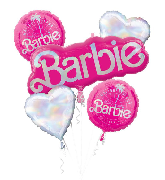Barbie Balloon Bouquet - 6-Piece Glamorous Party Decoration Set