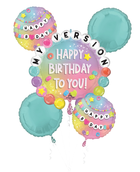Happy Birthday Balloon Bouquet - 6-Piece Classic Party Set