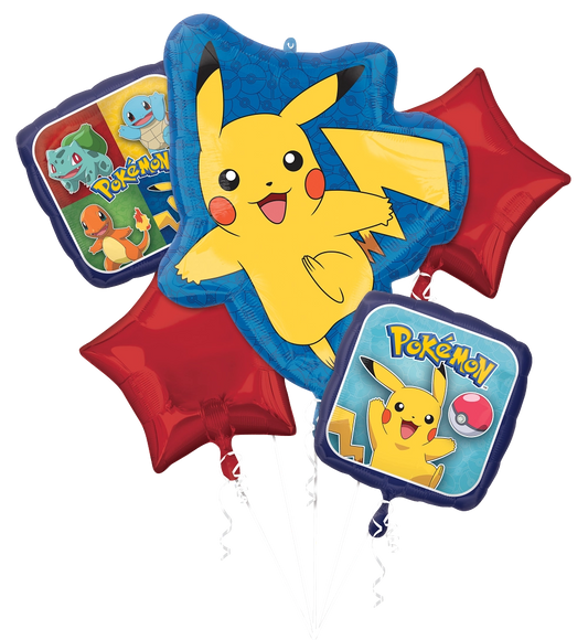 Pokémon Balloon Bouquet - 6-Piece Adventure Party Decoration Set