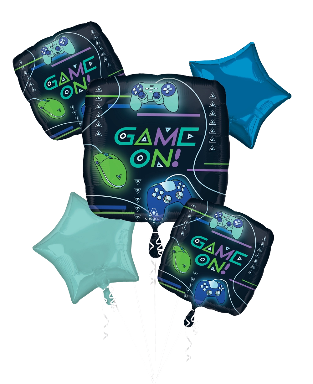 Game On Balloon Bouquet - 6-Piece Gaming Party Decoration Set