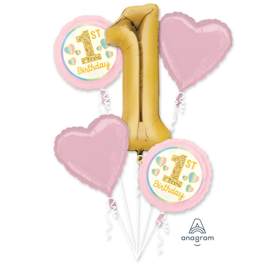 Girl 1 Birthday Balloon Bouquet
