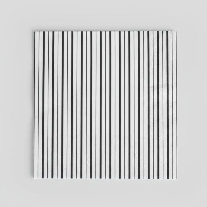 Black and White Striped Napkins Set of 16 - Party Tableware
