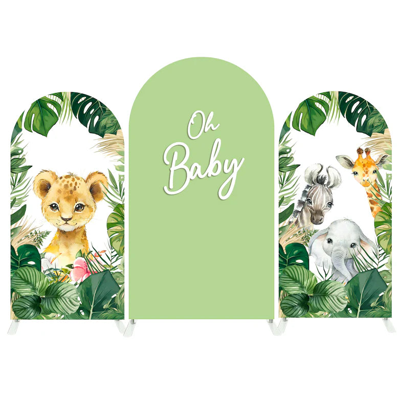 Oh Baby! Safari Wild Jungle Animal Fabric Backdrop Rental (with Stand)