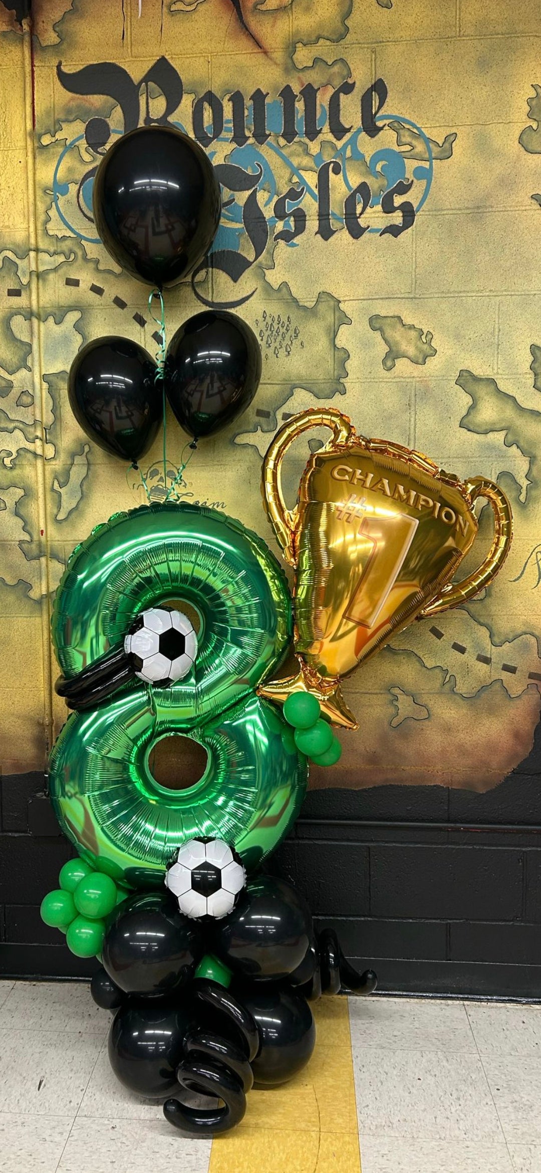 Soccer Champion Balloon Bouquet - Personalized Sports Party Balloons