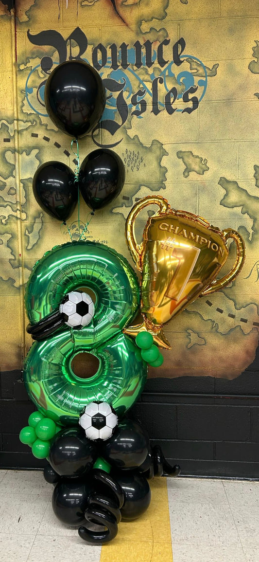 Soccer Champion Balloon Bouquet - Personalized Sports Party Balloons