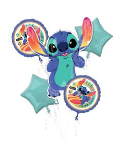 Stitch Balloon Bouquet - 6-Piece Hawaiian Party Decoration Set