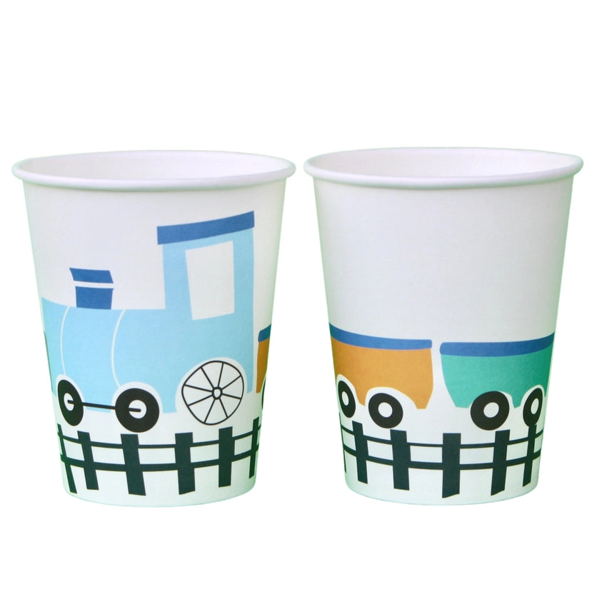 Steam Train Party Cups Set of 8 - Birthday Party Tableware