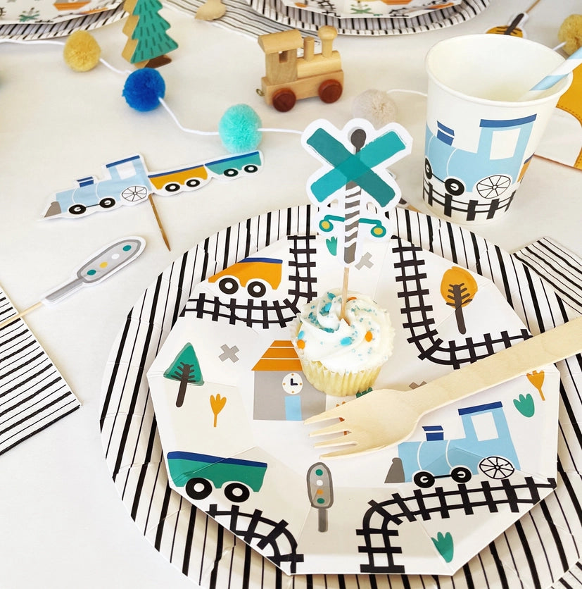 Steam Train Party Cups Set of 8 - Birthday Party Tableware