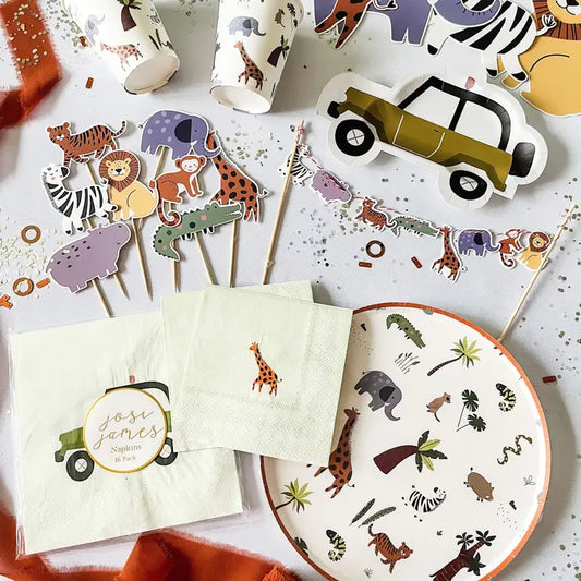 Safari  Small Napkins - Animal Theme Party Tableware