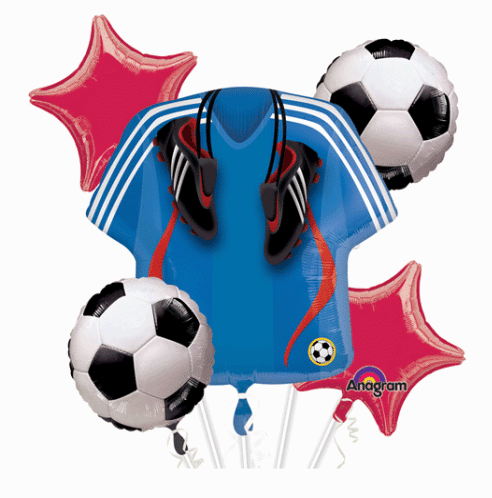 Soccer Balloon Bouquet - 6-Piece Sports Party Decoration Set