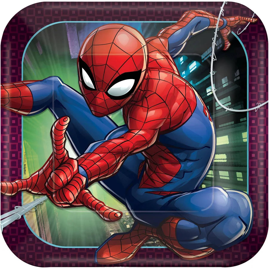 Spider-Man Square Party Plates